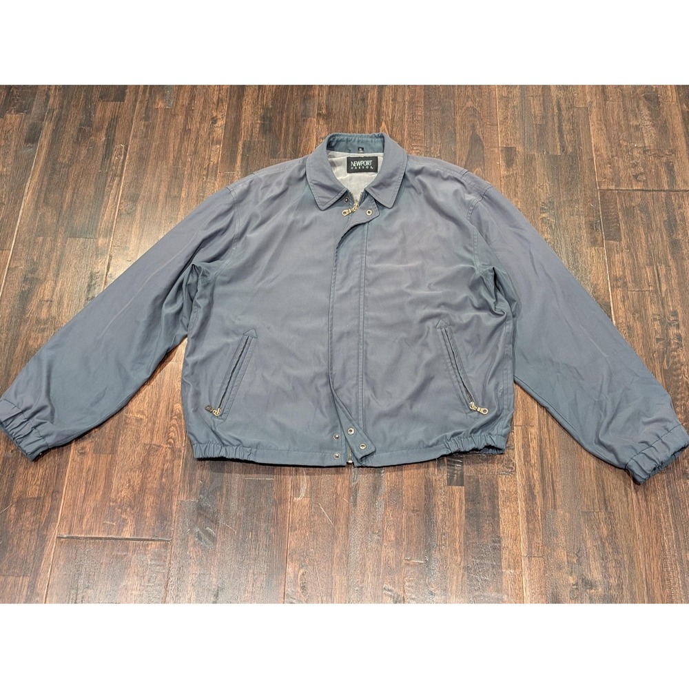 Vintage Gray Faded Harrington Mens XL Long Microfiber Jacket Bomber Zip 90s Soft